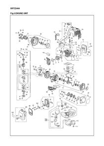 Engine Diagram and Parts List for SRTZ2460 (00100101 AND UP)(2012-08) RedMax Hedge Trimmer