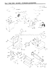 Assembly Diagram and Parts List for EB440 700001 AND UP RedMax Leaf Blower / Vacuum