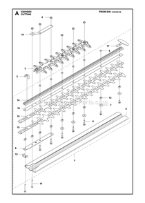 Cutting Equipment Diagram and Parts List for BHT250PD60  RedMax Hedge Trimmer