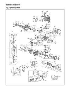 Engine Diagram and Parts List for BCZ2650S 91000101 AND UP RedMax Edger