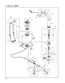 Product Complete Diagram and Parts List for BM40S 000001 AND UP RedMax Sprayer