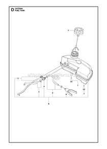 Fuel Tank Diagram and Parts List for CHTZ600  RedMax Hedge Trimmer