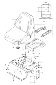 Seat 1 Diagram and Parts List for RZT54 (96767210101)(2020-08) RedMax Lawn Tractor