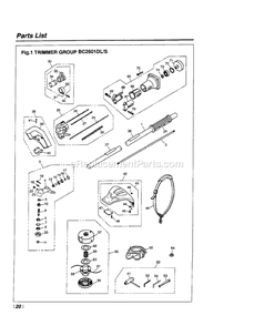 Drive Diagram and Parts List for BC2601DLS 900101 AND UP RedMax Edger