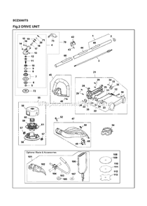 Drive Diagram and Parts List for BCZ3060TS 91000101 AND UP RedMax Edger