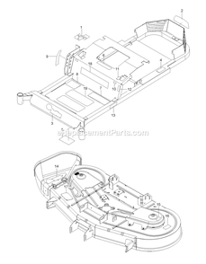 Decals Diagram and Parts List for RZT54 (96767210101)(2020-08) RedMax Lawn Tractor