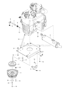 Engine Plate Diagram and Parts List for CZT60X (967671801-00)(2017-09) RedMax Lawn Tractor