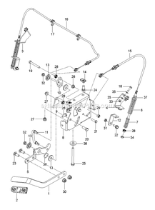 Parking Brake Diagram and Parts List for CZT52 (967671301-00)(2017-09) RedMax Lawn Tractor
