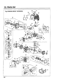 Engine Diagram and Parts List for BCZ2500DL 000001 AND UP RedMax Edger