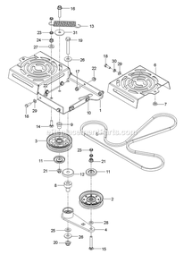 Hydraulic Frame Diagram and Parts List for RZT48X (967671001-00)(2019-02) RedMax Lawn Tractor