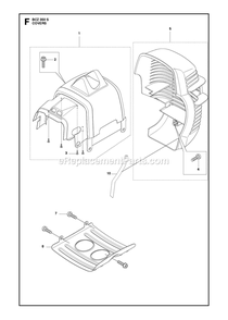Cover Diagram and Parts List for BCZ350S  RedMax Brush Cutter