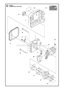Carburetor And Air Filter Diagram and Parts List for HTZ2460 (967335001)(2018-02) RedMax Hedge Trimmer