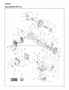 Carburetor Diagram and Parts List for HEZ230S 2017-03 RedMax Edger