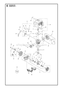 Engine 1 Diagram and Parts List for EXZ260S-PH (967094601)(2017-10) RedMax Edger