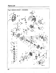 Engine Diagram and Parts List for BC2300DL 660001 - 990638 RedMax Edger