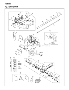 Drive Diagram and Parts List for HEZ230S 2017-03 RedMax Edger