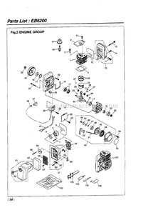 Engine Diagram and Parts List for EB6200 826551 AND UP RedMax Leaf Blower / Vacuum