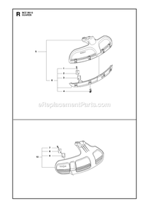 Guards Diagram and Parts List for BCZ350S  RedMax Brush Cutter