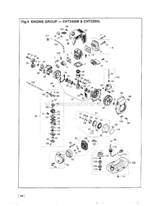 Engine Diagram and Parts List for CHT2300L 503269 - 507004 RedMax Hedge Trimmer