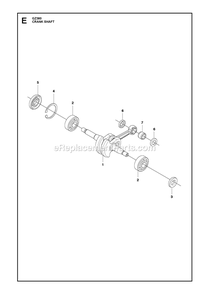 Crankshaft Diagram and Parts List for GZ360  RedMax Chainsaw