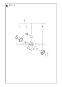 Crankshaft Diagram and Parts List for GZ5000  RedMax Chainsaw