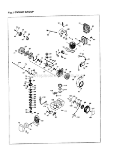 Engine Diagram and Parts List for HT231 000001 AND UP RedMax Hedge Trimmer