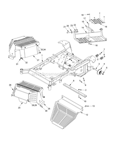 Frame 2 Diagram and Parts List for CV48 (970465201)(2020-02) RedMax Lawn Tractor