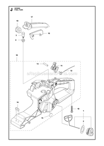 Fuel Tank Diagram and Parts List for GZ4350  RedMax Chainsaw
