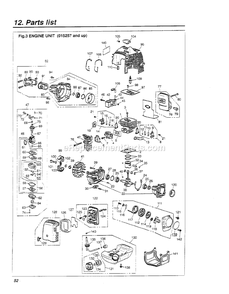 Engine Diagram and Parts List for EXZ2500SLRT 015257 - 028085 RedMax Hedge Trimmer