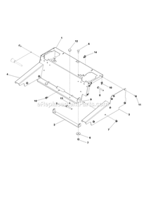 Frame - Seat Deck Diagram and Parts List for CZTE60  RedMax Lawn Tractor