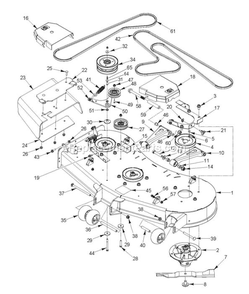 Mower Deck / Cutting Deck Diagram and Parts List for CV48 (970465201)(2020-02) RedMax Lawn Tractor