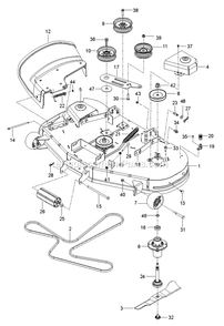 Mower Deck / Cutting Deck Diagram and Parts List for RZT48 (96767200101)(2020-08) RedMax Lawn Tractor