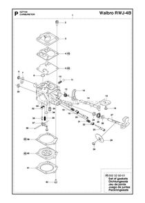 Carburetor Diagram and Parts List for GZ7100  RedMax Chainsaw