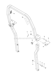 Frame - Roll Protection Diagram and Parts List for CZTE60  RedMax Lawn Tractor