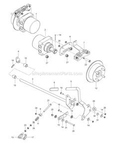 Parking Brake Diagram and Parts List for CZT60X (967671801-00)(2017-09) RedMax Lawn Tractor