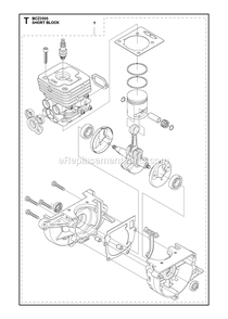Short Block Diagram and Parts List for BCZ350S  RedMax Brush Cutter