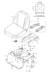 Seat 1 Diagram and Parts List for RZT48 (96767200200)(2019-12) RedMax Lawn Tractor
