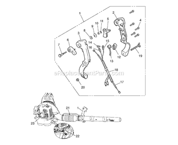 Handle And Controls Diagram and Parts List for EBZ6500RH (10900101 AND UP)(2012-08) RedMax Leaf Blower / Vacuum