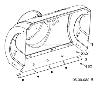Auger Housing And Impeller 2 Diagram and Parts List for DST30 (96192010801)(2019-04) RedMax Snow Blower