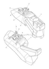 Fuel Tank Parts Diagram and Parts List for CZTE60  RedMax Lawn Tractor