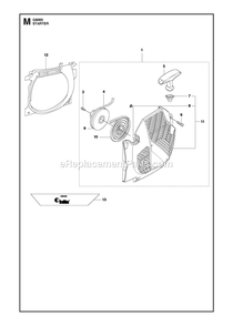 Starter Diagram and Parts List for G9000  RedMax Chainsaw