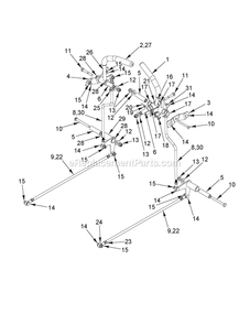 Steering Diagram and Parts List for CV48 (970465201)(2020-02) RedMax Lawn Tractor