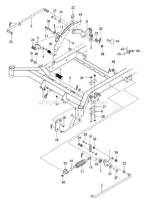 Mower Lift / Deck Lift Diagram and Parts List for CZT52 (967671301-00)(2017-09) RedMax Lawn Tractor