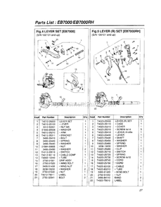 Assembly 1 Diagram and Parts List for EB7000 100101 AND UP RedMax Leaf Blower / Vacuum