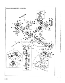 Engine Diagram and Parts List for BC261DL 000001 AND UP RedMax Edger