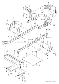 Frame Diagram and Parts List for RZT42 (96767190101)(2020-08) RedMax Lawn Tractor