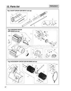 Accessories Diagram and Parts List for RMSZ2601 60100000 AND UP RedMax Leaf Blower / Vacuum