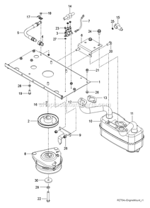 Engine Plate Diagram and Parts List for RZT54X (96767110200)(2019-12) RedMax Lawn Tractor