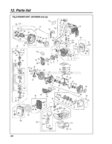 Engine Diagram and Parts List for EXZ2401S 50100000 - 60099999 RedMax Edger