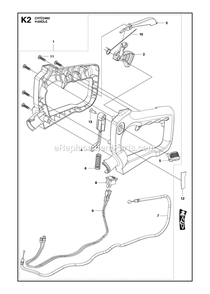 Handle 2 Diagram and Parts List for CHTZ2460 (967334801)(2020-03) RedMax Hedge Trimmer